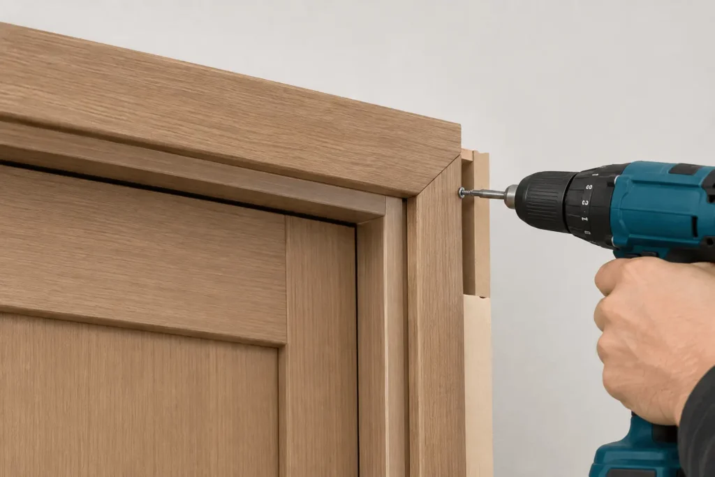 Монтаж лиштви на двері